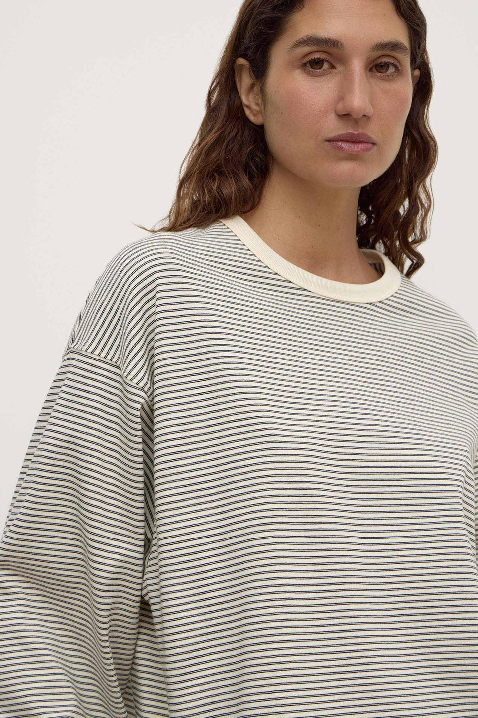 Assembly Label | Malone Stripe Wide Sleeve Tee - Cream/Black