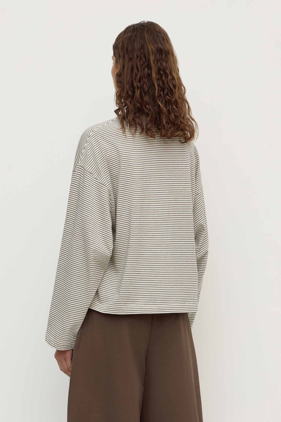 Assembly Label | Malone Stripe Wide Sleeve Tee - Cream/Black