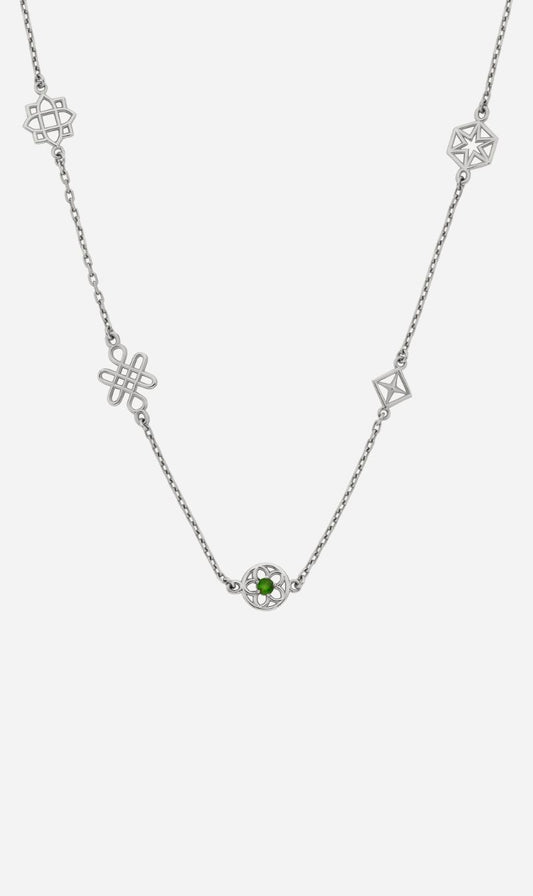 Zoe & Morgan | Aura Necklace - Silver/Chrome Diopside