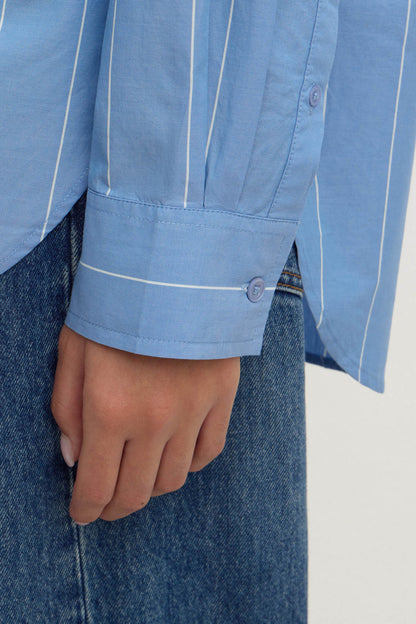Assembly Label | Marcia Stripe Long Sleeve Shirt - Blue White Stripe