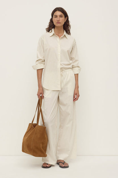 Assembly Label | Marina Stripe Fitted Shirt - White/Grey