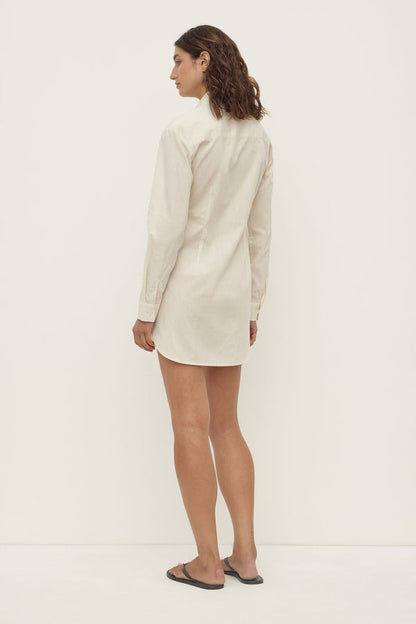 Assembly Label | Marina Stripe Long Sleeve Shirt Dress - White/Grey