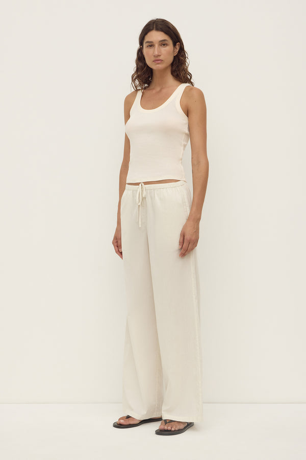 Assembly Label | Marina Stripe Pant - White/Grey