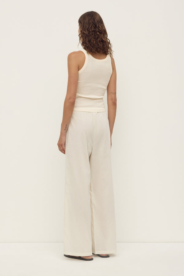 Assembly Label | Marina Stripe Pant - White/Grey