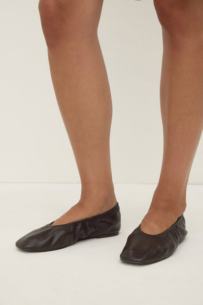 Assembly Label | Marion Leather Ballet Flat - Walnut
