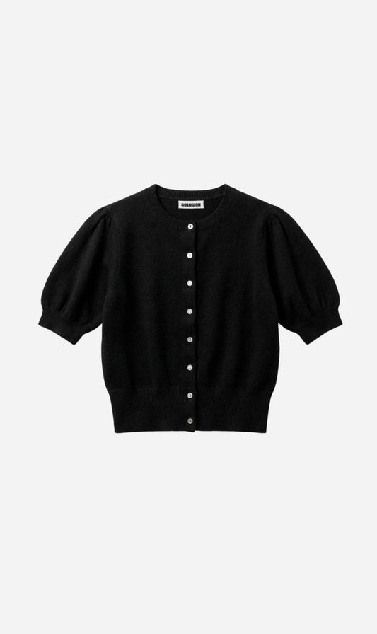 Crush | Baja Bliss Puff Button Top - Black