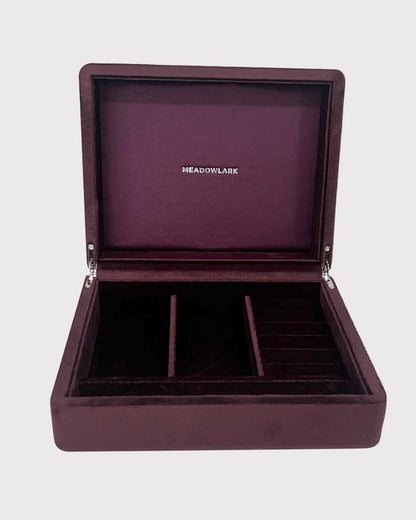Meadowlark | Velvet Jewellery Box Large - Merlot