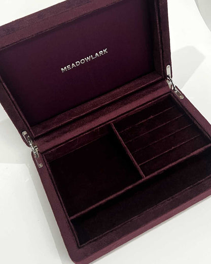 Meadowlark | Velvet Jewellery Box Small - Merlot