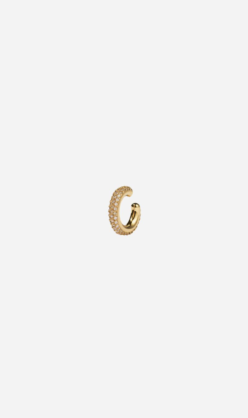 Meadowlark | Halo Ear Cuff Triple Pave Small - Yellow Gold