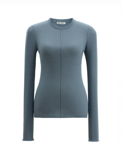 Dear Dylan | Merino Long Sleeve Knit - Slate Blue