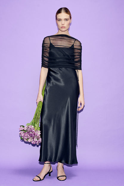 Silk Laundry | Mesh Cape - Black
