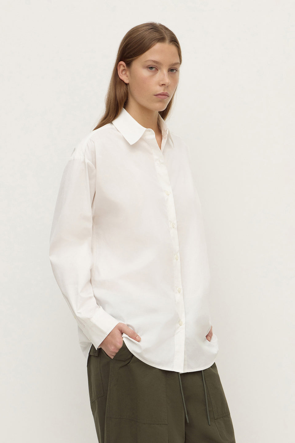 Assembly Label | Micha Poplin Long Sleeve Shirt - White