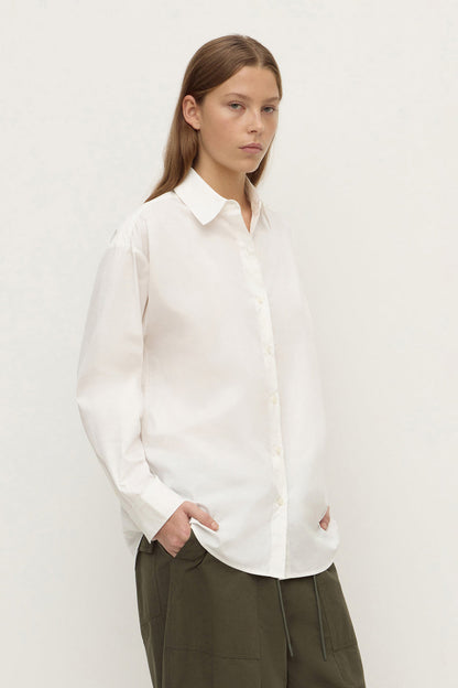 Assembly Label | Micha Poplin Long Sleeve Shirt - White