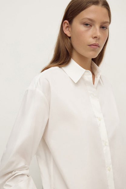 Assembly Label | Micha Poplin Long Sleeve Shirt - White