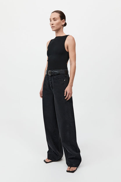 St Agni | Mid Rise Balloon Jeans by Outland Denim - Washed Black