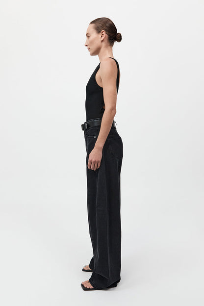 St Agni | Mid Rise Balloon Jeans by Outland Denim - Washed Black
