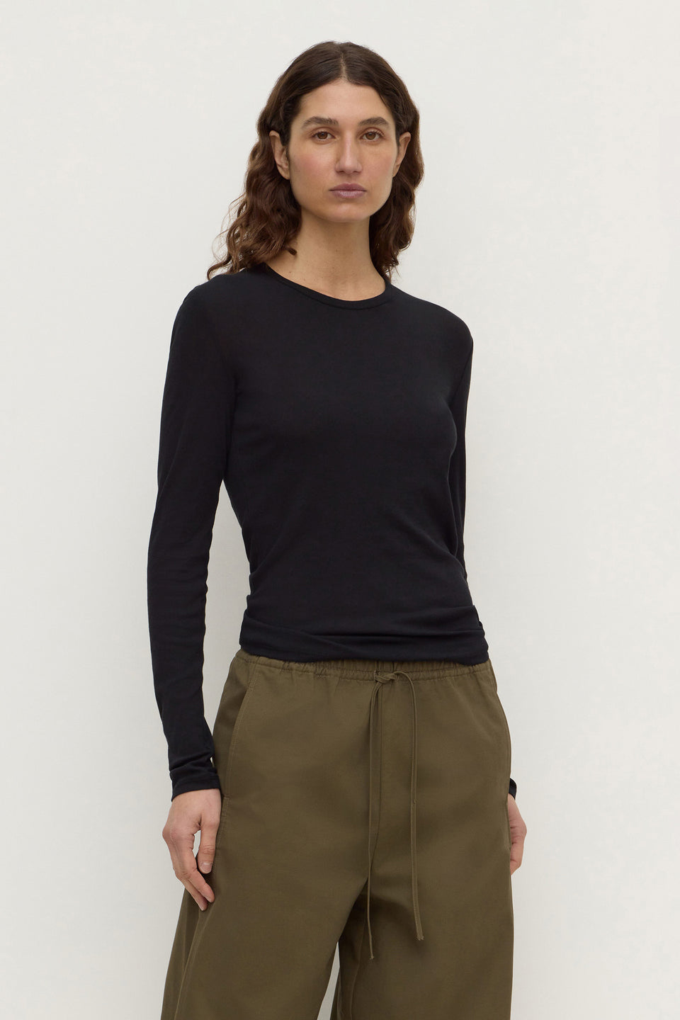 Assembly Label | Mika Cotton Long Sleeve Tee - Black