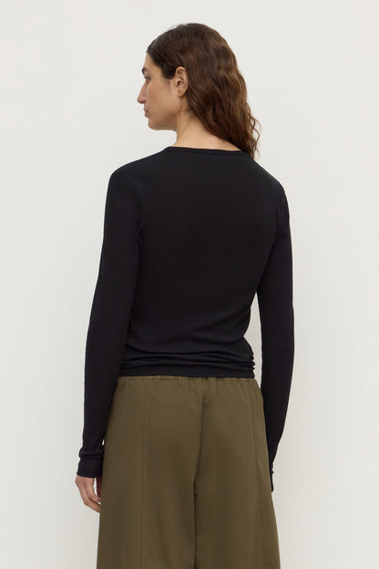 Assembly Label | Mika Cotton Long Sleeve Tee - Black