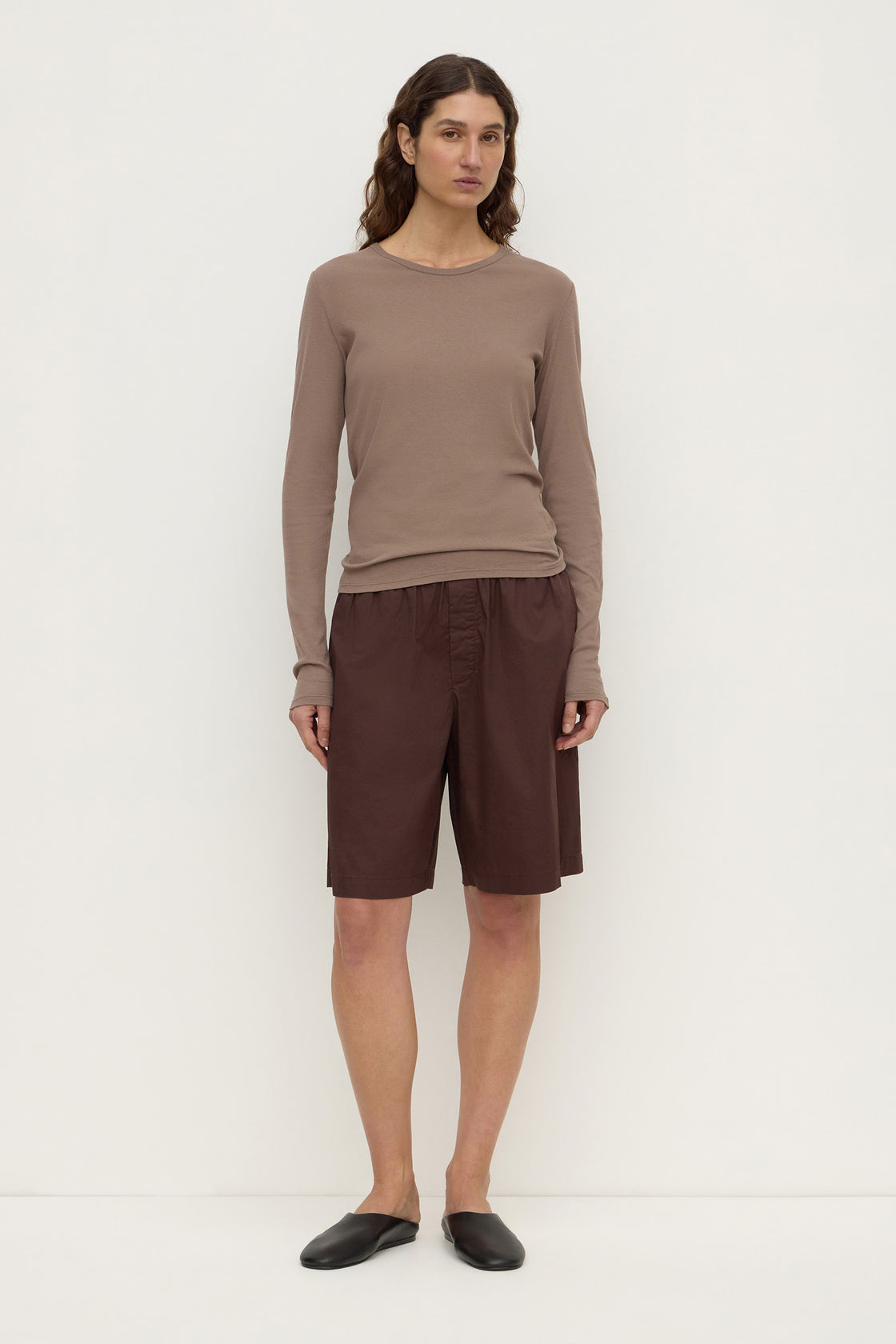 Assembly Label | Mika Cotton Long Sleeve Tee - Dark Sand