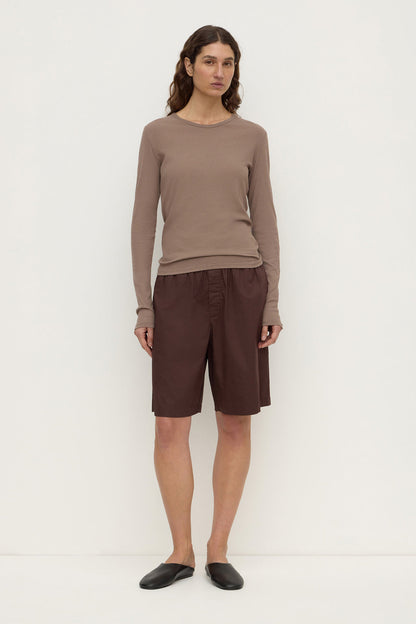 Assembly Label | Mika Cotton Long Sleeve Tee - Dark Sand