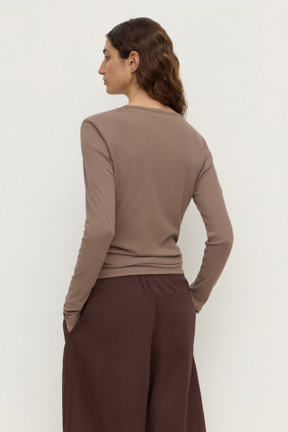 Assembly Label | Mika Cotton Long Sleeve Tee - Dark Sand