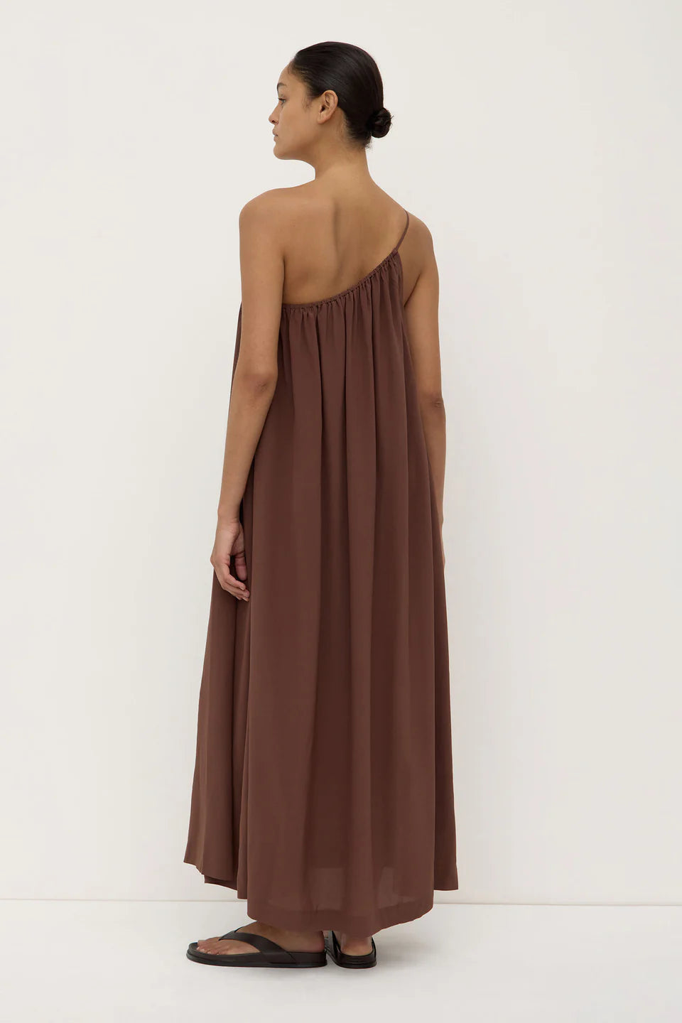 Assembly Label | Mila Asymmetrical Maxi Dress - Espresso