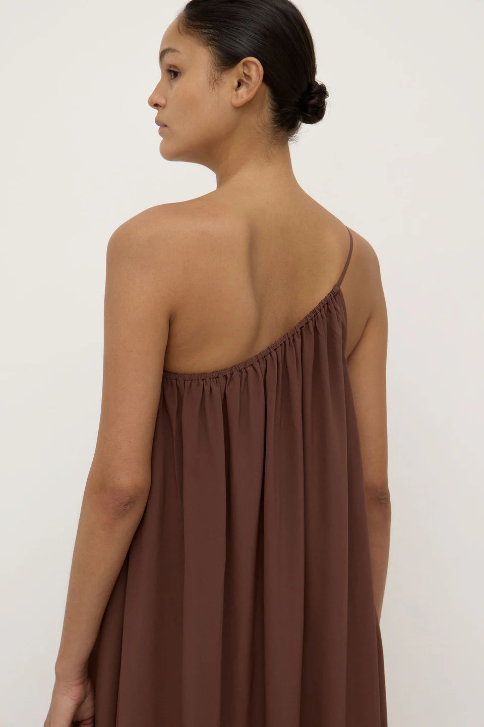 Assembly Label | Mila Asymmetrical Maxi Dress - Espresso