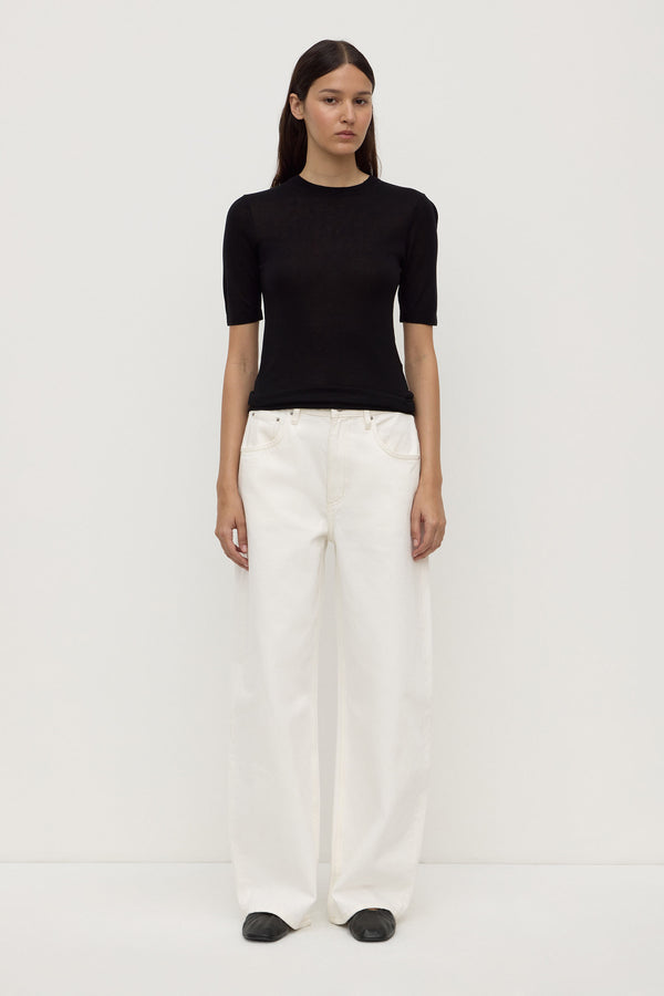 Assembly Label | Mina Silk Knit Tee - Black