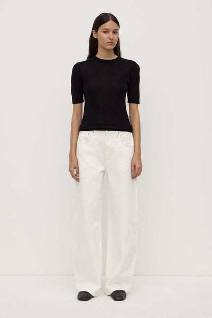 Assembly Label | Mina Silk Knit Tee - Black