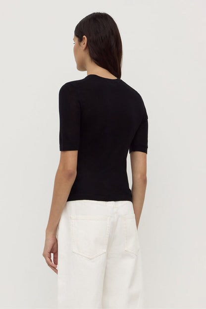 Assembly Label | Mina Silk Knit Tee - Black