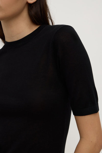 Assembly Label | Mina Silk Knit Tee - Black
