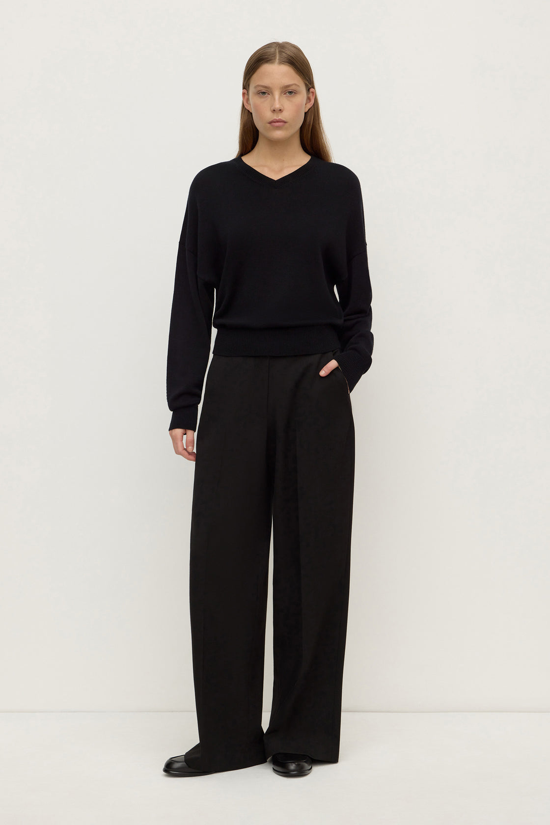 Assembly Label | Mira V Neck Sweater - Black