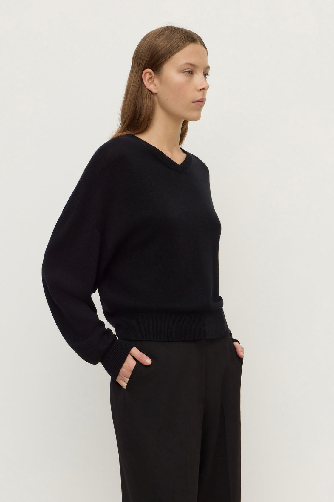 Assembly Label | Mira V Neck Sweater - Black