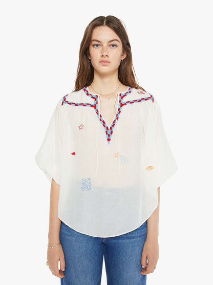 Mother Denim | The Breeze Yoke Top - Wisper White