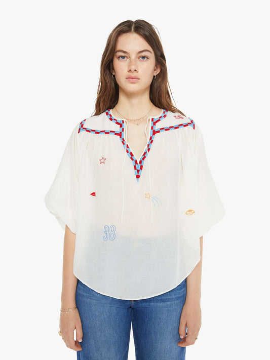 Mother Denim | The Breeze Yoke Top - Wisper White