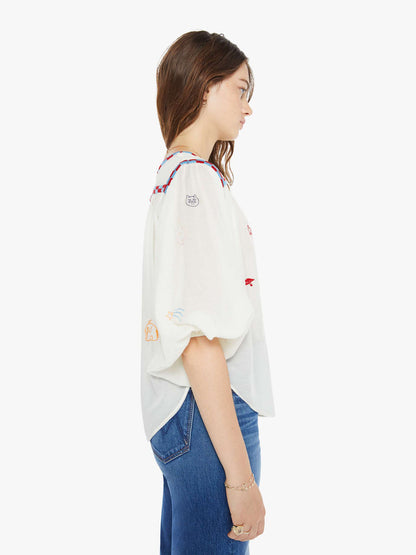 Mother Denim | The Breeze Yoke Top - Wisper White