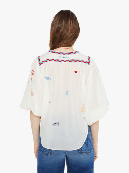 Mother Denim | The Breeze Yoke Top - Wisper White