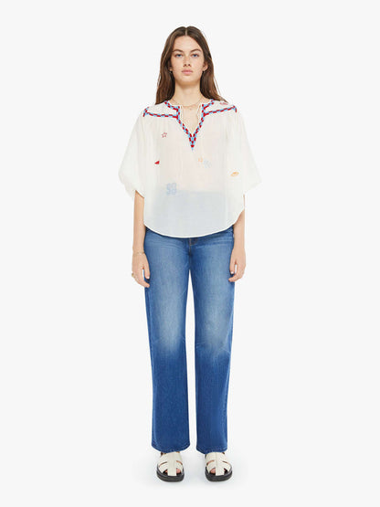 Mother Denim | The Breeze Yoke Top - Wisper White