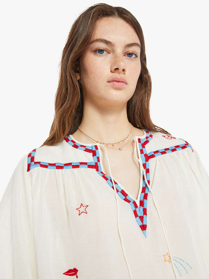 Mother Denim | The Breeze Yoke Top - Wisper White