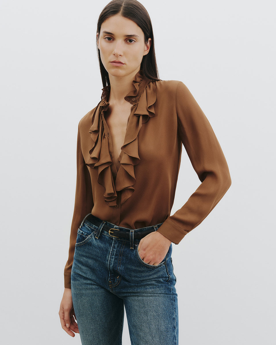Nili Lotan | Lily Blouse - Cognac