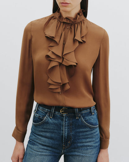 Nili Lotan | Lily Blouse - Cognac