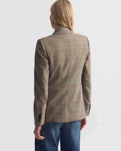 Nili Lotan | Anabel Tailored Jacket - Grey / Ochre Check