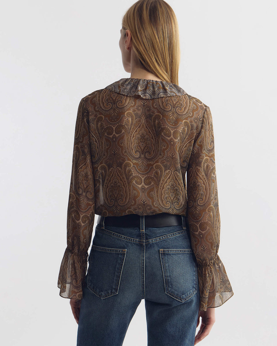 Nili Lotan | Cecily Shirt - Khaki Paisley