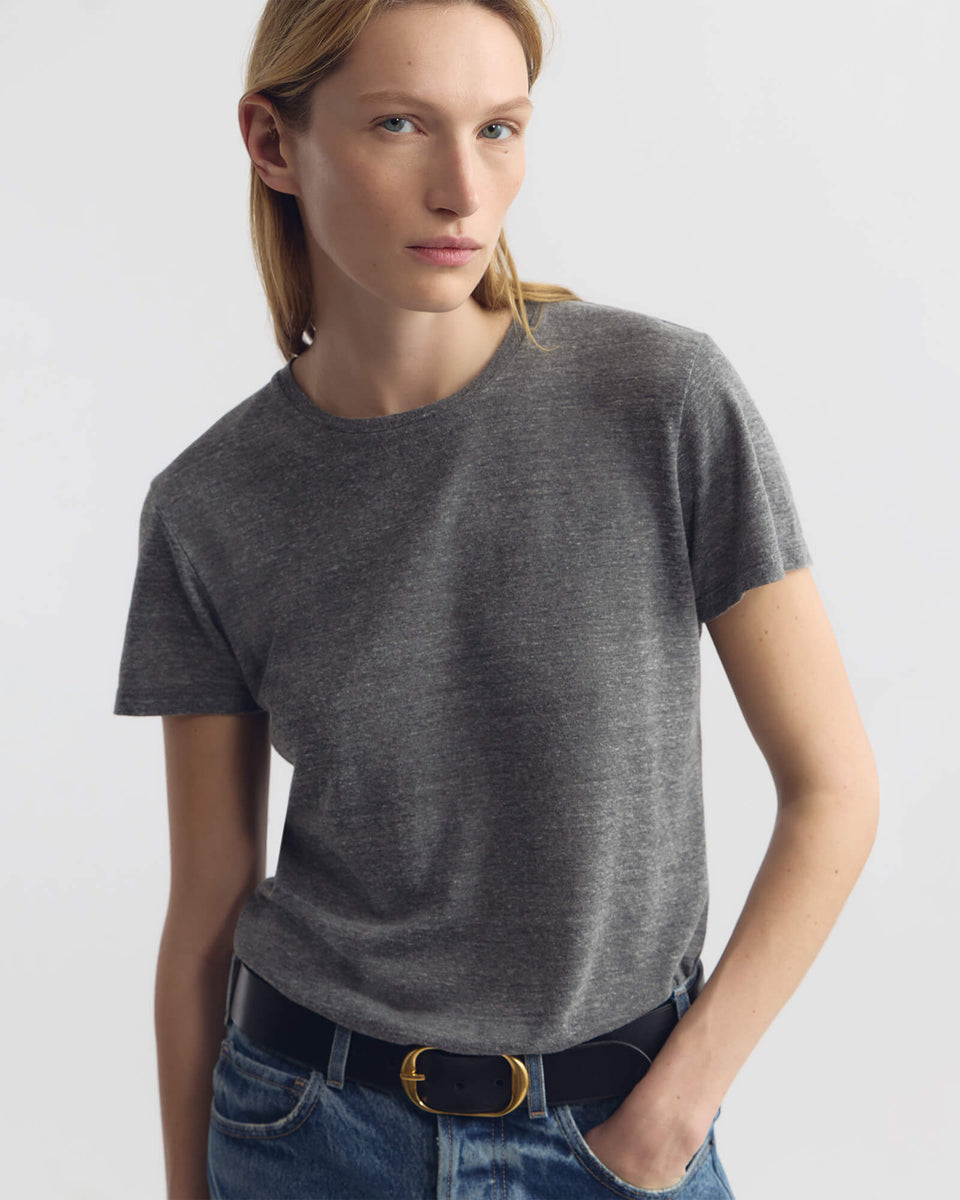 Nili Lotan | Lana Crewneck Tee - Heather Grey