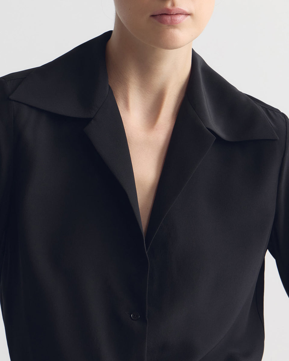 Nili Lotan | Joxe Silk Blouse - Black