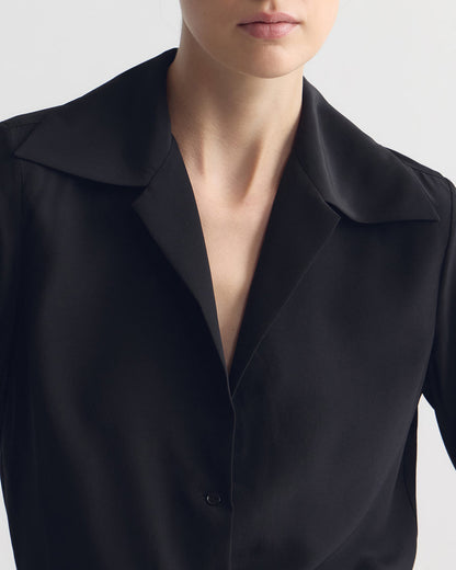 Nili Lotan | Joxe Silk Blouse - Black