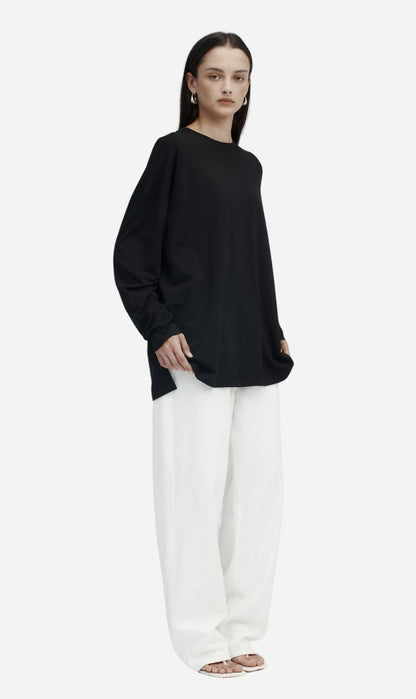 Rebe | Long Sleeve Drop T.Shirt - Black