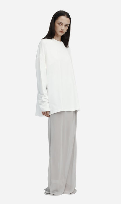 Rebe | Long Sleeve Drop T.Shirt - White