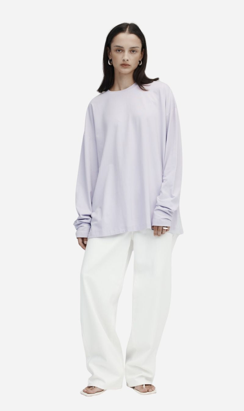 Rebe | Long Sleeve Drop T.Shirt - Powder Lilac