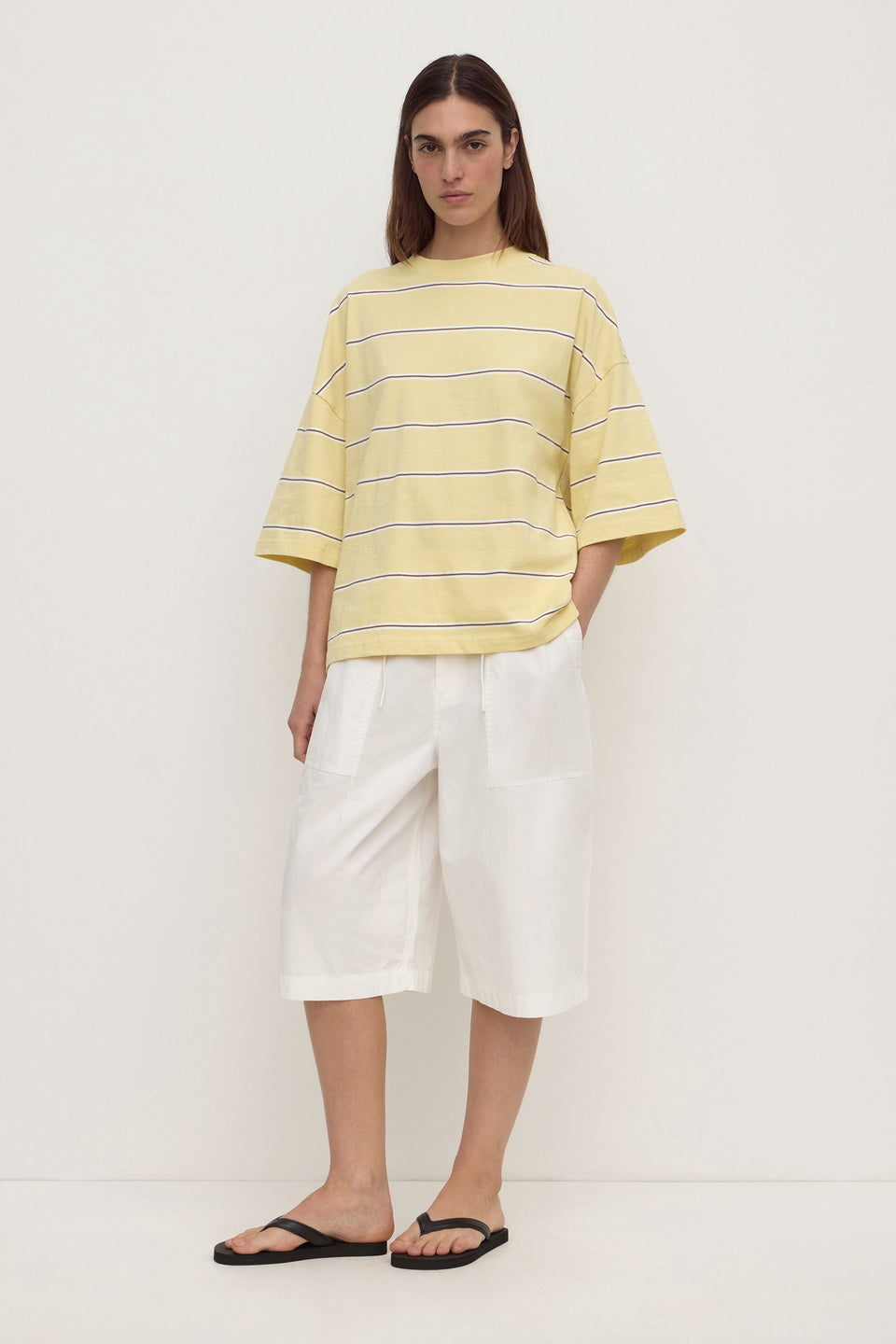 Assembly Label | Nora Cotton Stripe Oversized Tee - Rind
